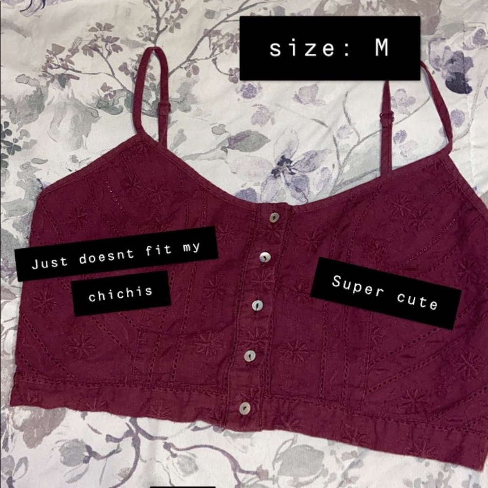 Kendall&kylie maroon crop top